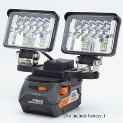 Outdoor LED Work Light (5600LM) w/USB Charger Ports Lamp For AEG For Ridgid 18V AEG Li-Ion Battery (No Battery)