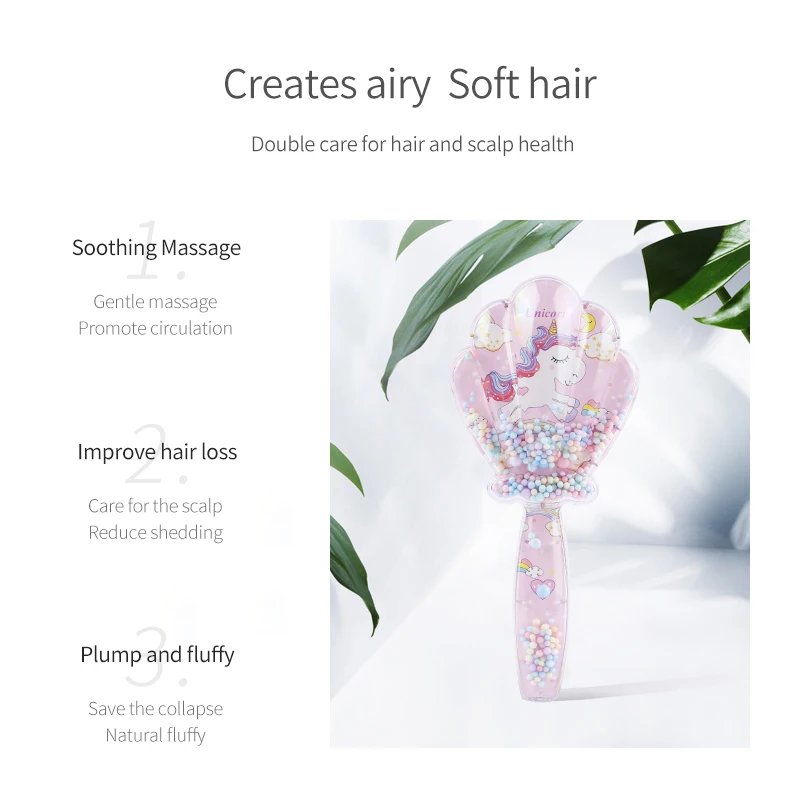 5 Styles Pink Unicorn Anti-static Hair Brush Scalp Massage TT Comb Hair Brush for Salon Hairdressing Styling Tool Barber Combs