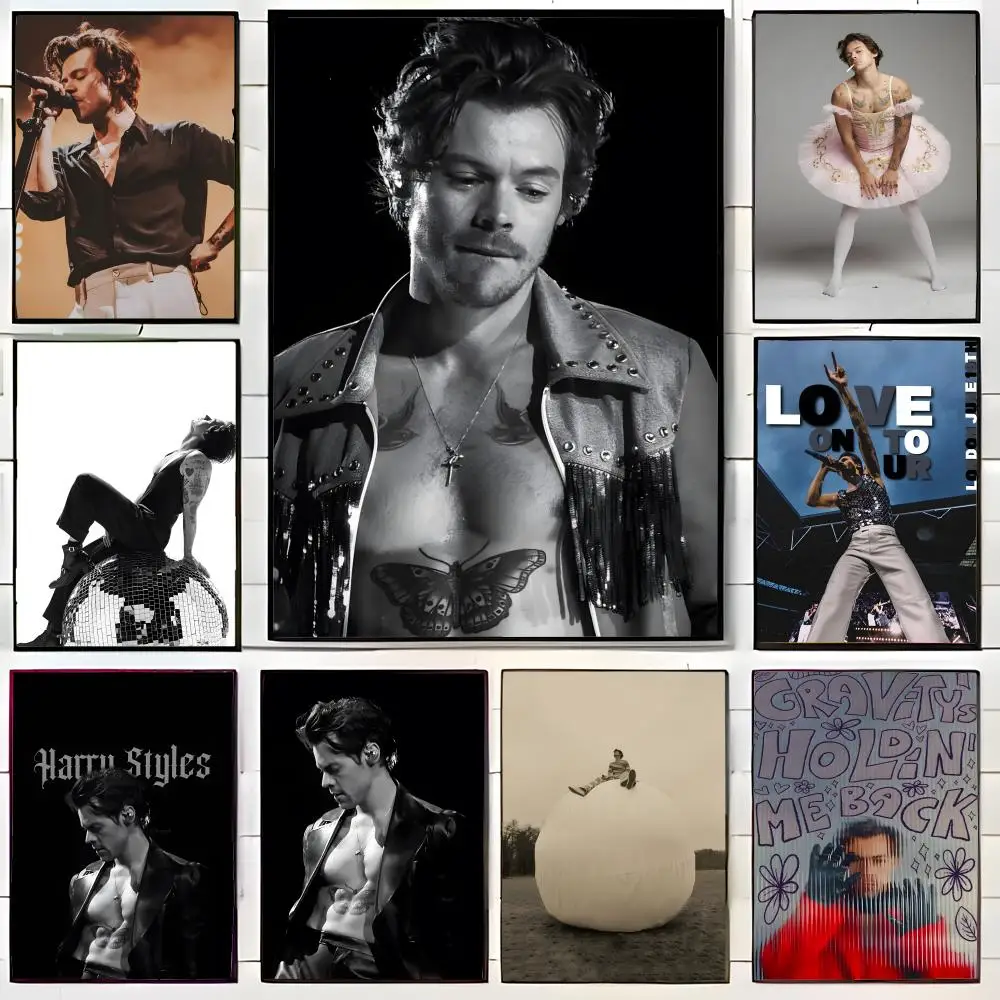 Famous Pop Iconic British Singer H-Harris Styles Poster Wall Art Print Poster Decorative Mural Home Decor Gift Unframed