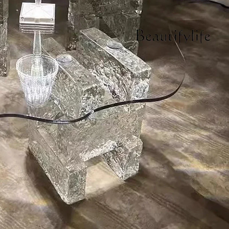 C BJ ZL Modern Luxury Coffee Table Cloud Shape Design Glass Living Room Coffee Table Unique Glam Table Basse Pour Salon