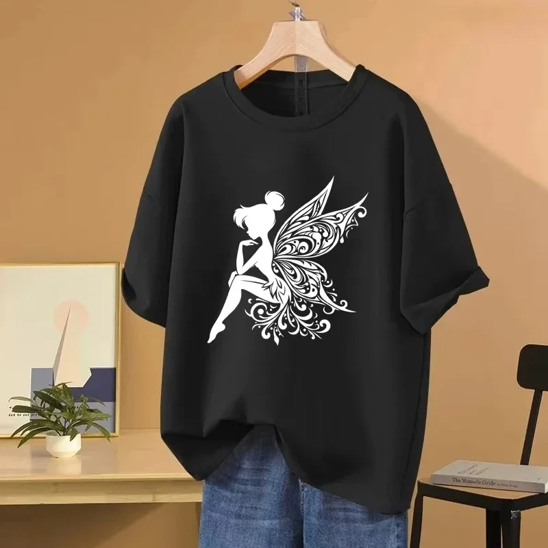 

Женская футболка с рисунком Тинкер Белл, летние мужские футболки с короткими рукавами, топы, модная одежда для пар на День святого Валентина, топы