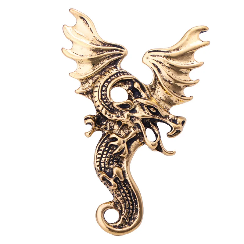 2020 New Vintage Animal Dragon Brooch Pin Metal Wings Corsage Men\'s Suit Shirt Lapel Pin Badge Fashion Jewelry Accessories