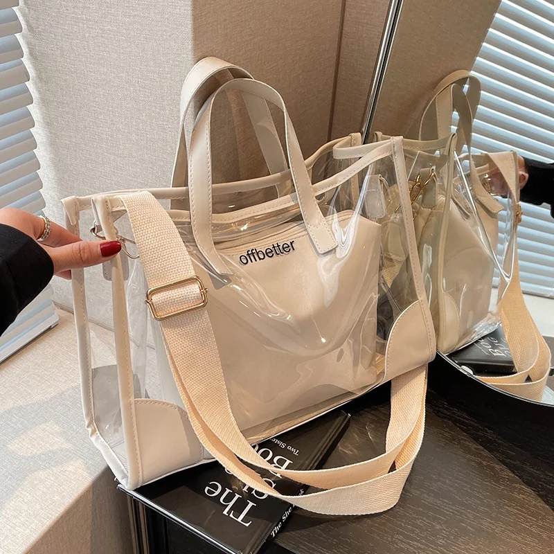 large-capacity-jelly-travel-bag-women's-handheld-crossbody-shopping-bag-transparent-beach-bag-waterproof-fitness-swimming-bag