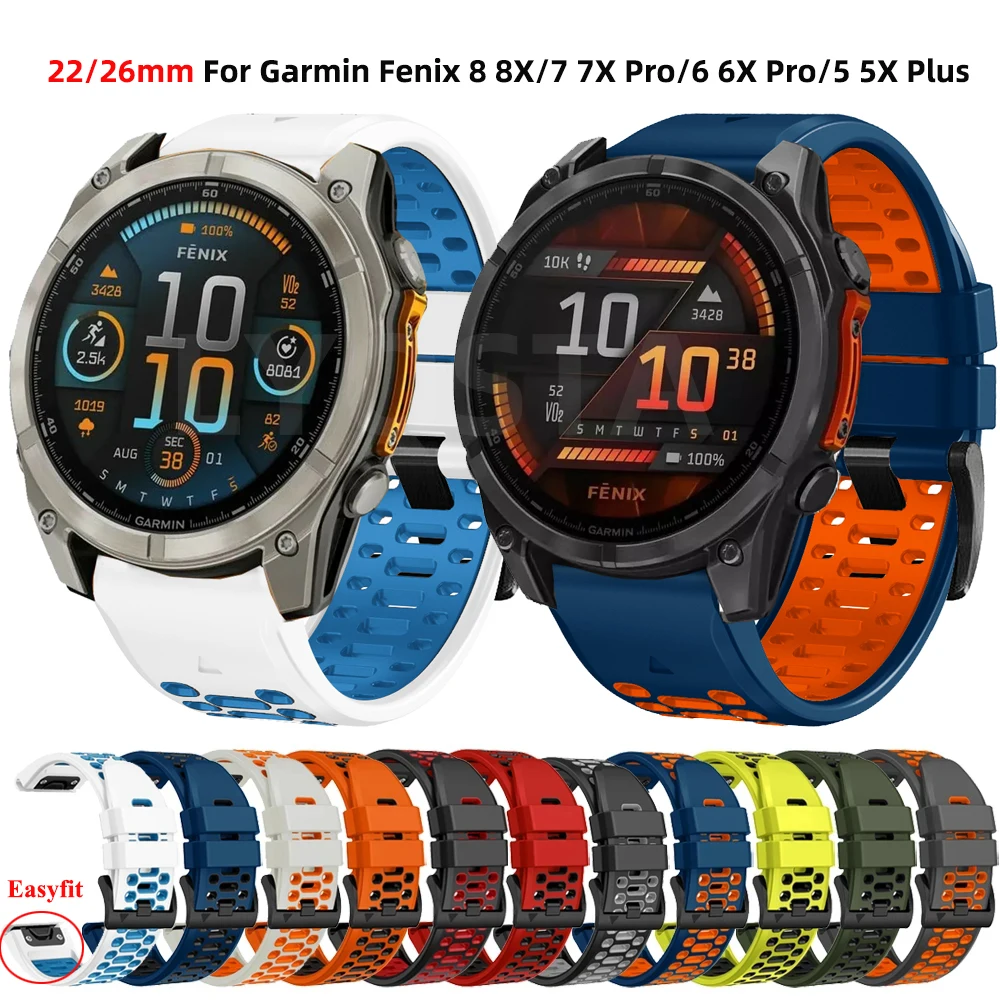 Pulseira Quickfit para Garmin Fenix, Bracelete de Correia, 22mm, 26mm, Fenix 8, 8X, 7, 7X, Pro 6, 6X Pro, 5, 5X Plus, Fenix E, forerunner, 965, 955, Enduro 3