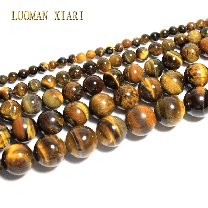 Fine Natural  AAA+ Round  Tiger's eye Stone Beads For Jewelry Making DIY Bracelet Necklace Material 6/8/10/12mm Strand 15''