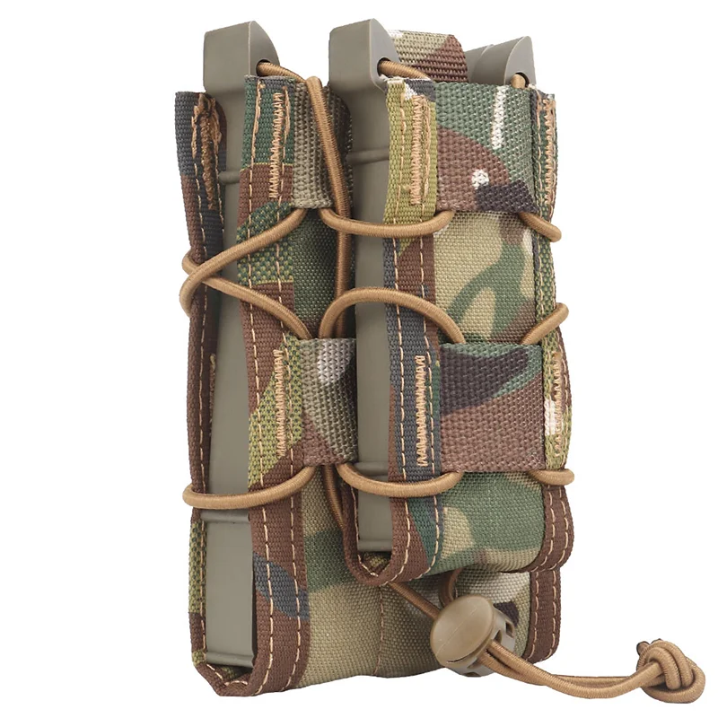 

556 & 9MM Dual Mag Pouch MOLLE Web Secure Quick Access Rifle Pistol Field Use Hunting Equipment Carrier