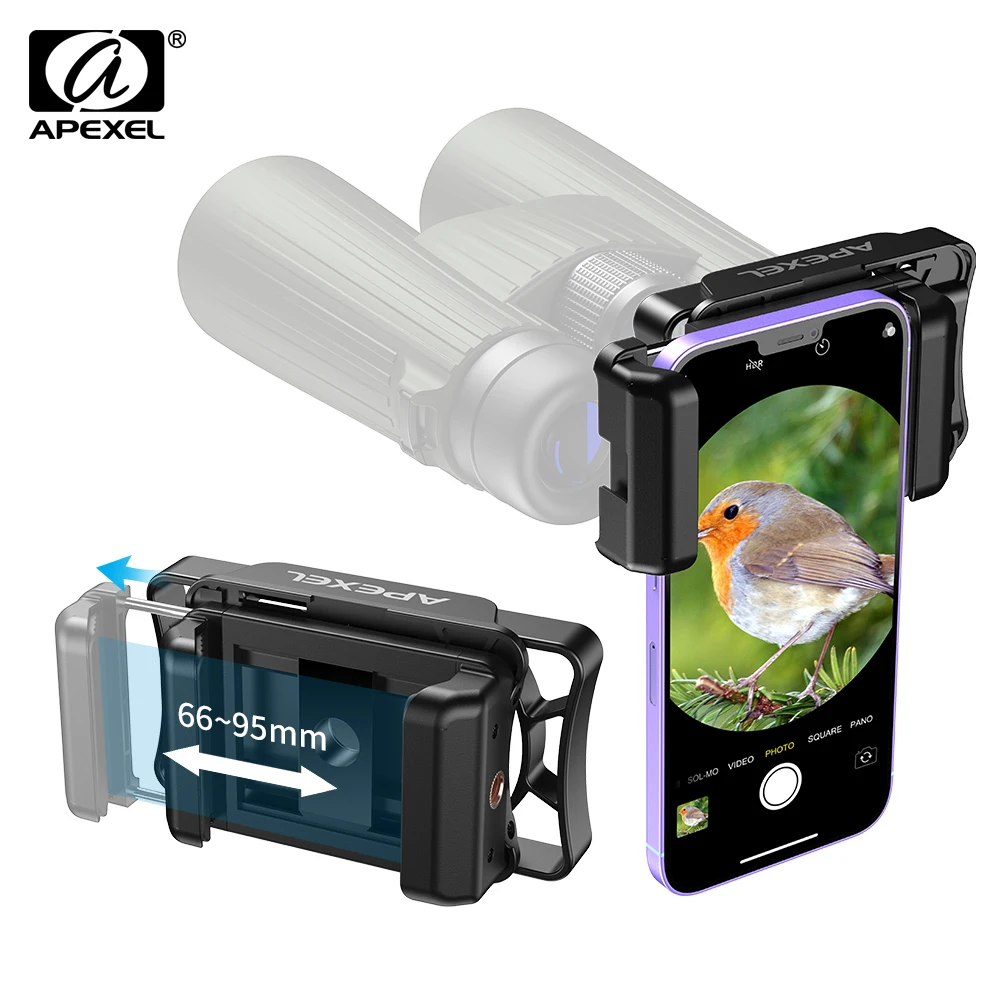 

Усовершенствованный адаптер-крепление APEXEL для телефона к биноклю/телескопу, универсальный держатель-коннектор для мобильного телефона, аксессуары