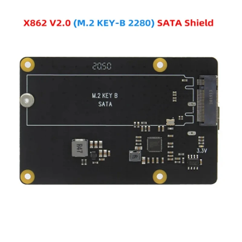 X862 V2.0 M.2 NGFF 2280 SATA SSD Storage Expansion Board / Shield For Raspberry Pi 4 Model B