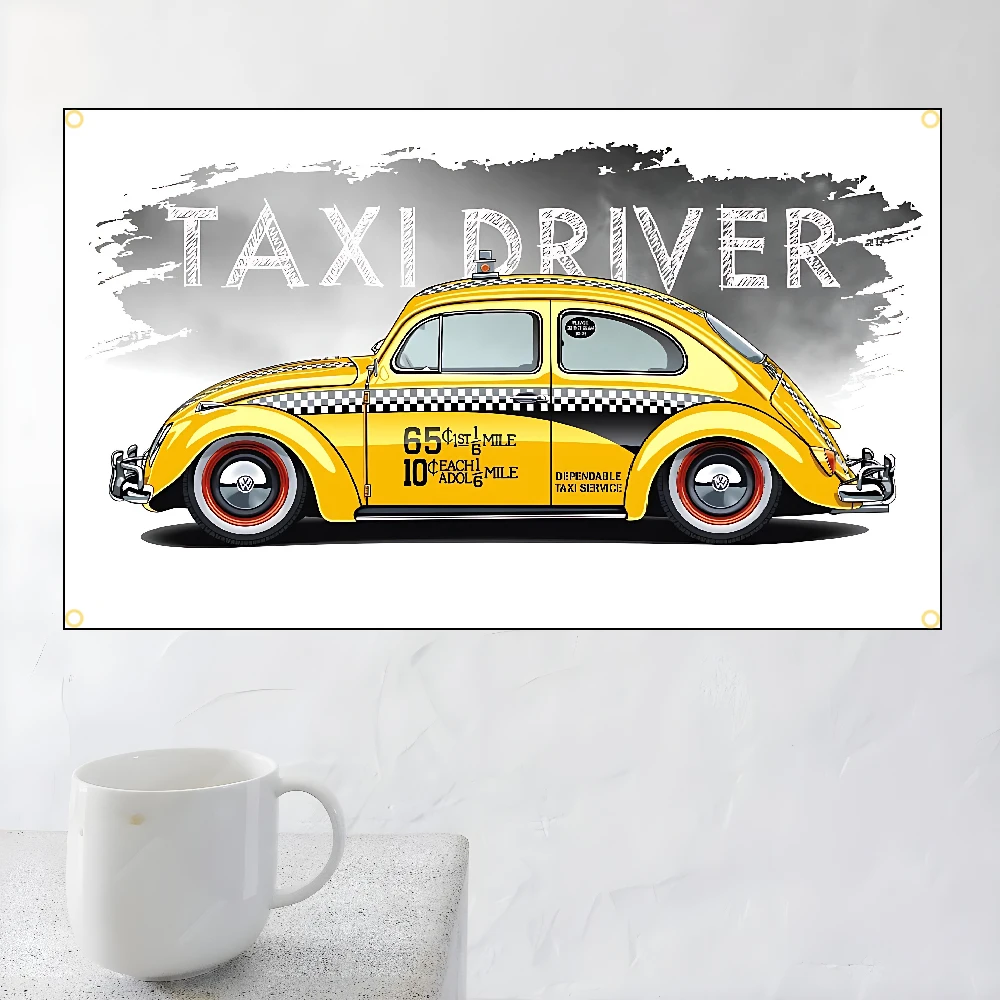 V-VW Bug Beetle Classic Car Flag Polyester Printed Banner For Home Decoration