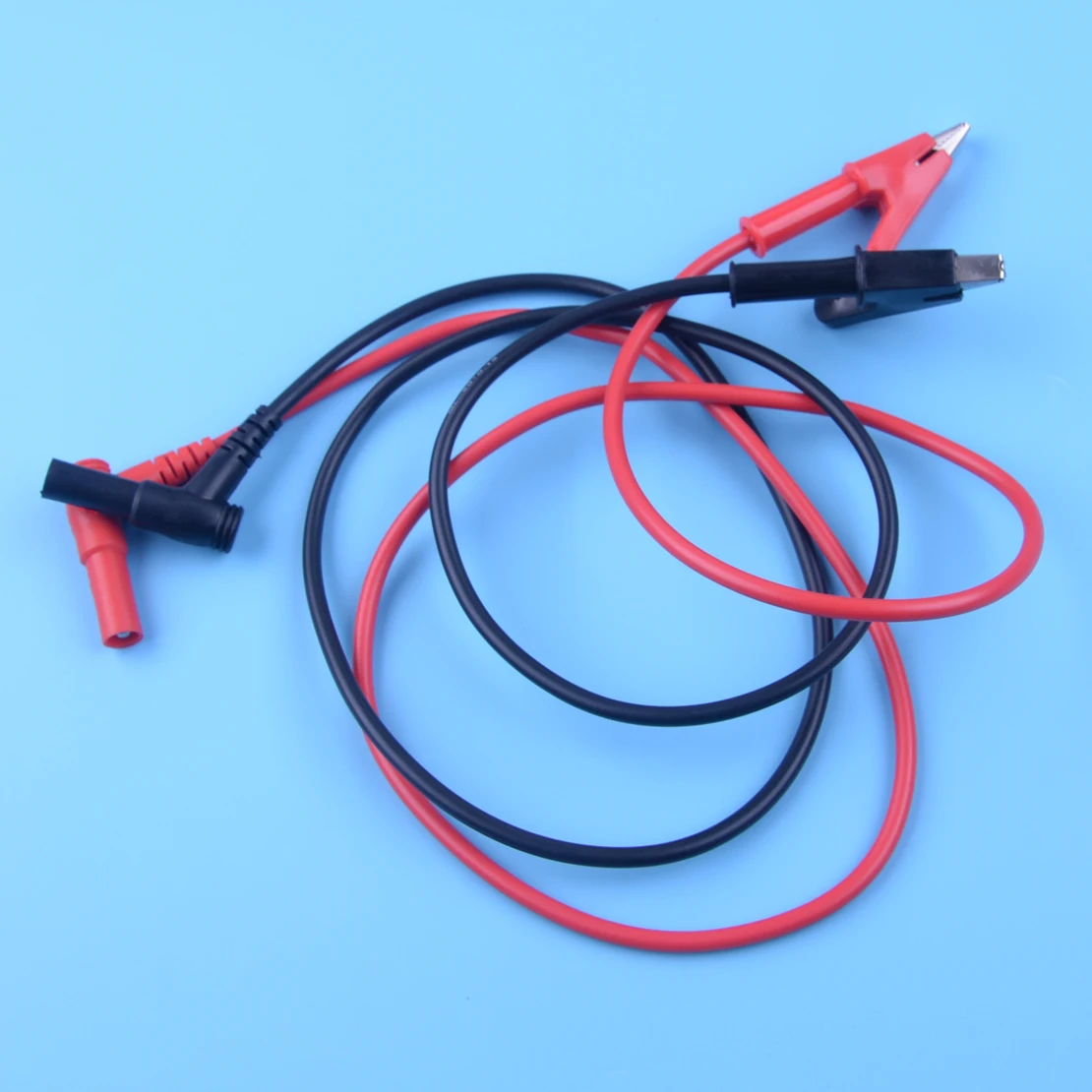 LETAOSK 2pcs Red & Black 15A 1000V Heavy Duty Banana Plug to Alligator Clip Test Hook Probe Cables For Multimeter