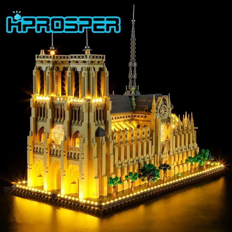 Hprosper LED Light For Lego 21061 Architecture Notre Dame Cathedral Decorative Lamp With Battery Box (Not Building Blocks) 