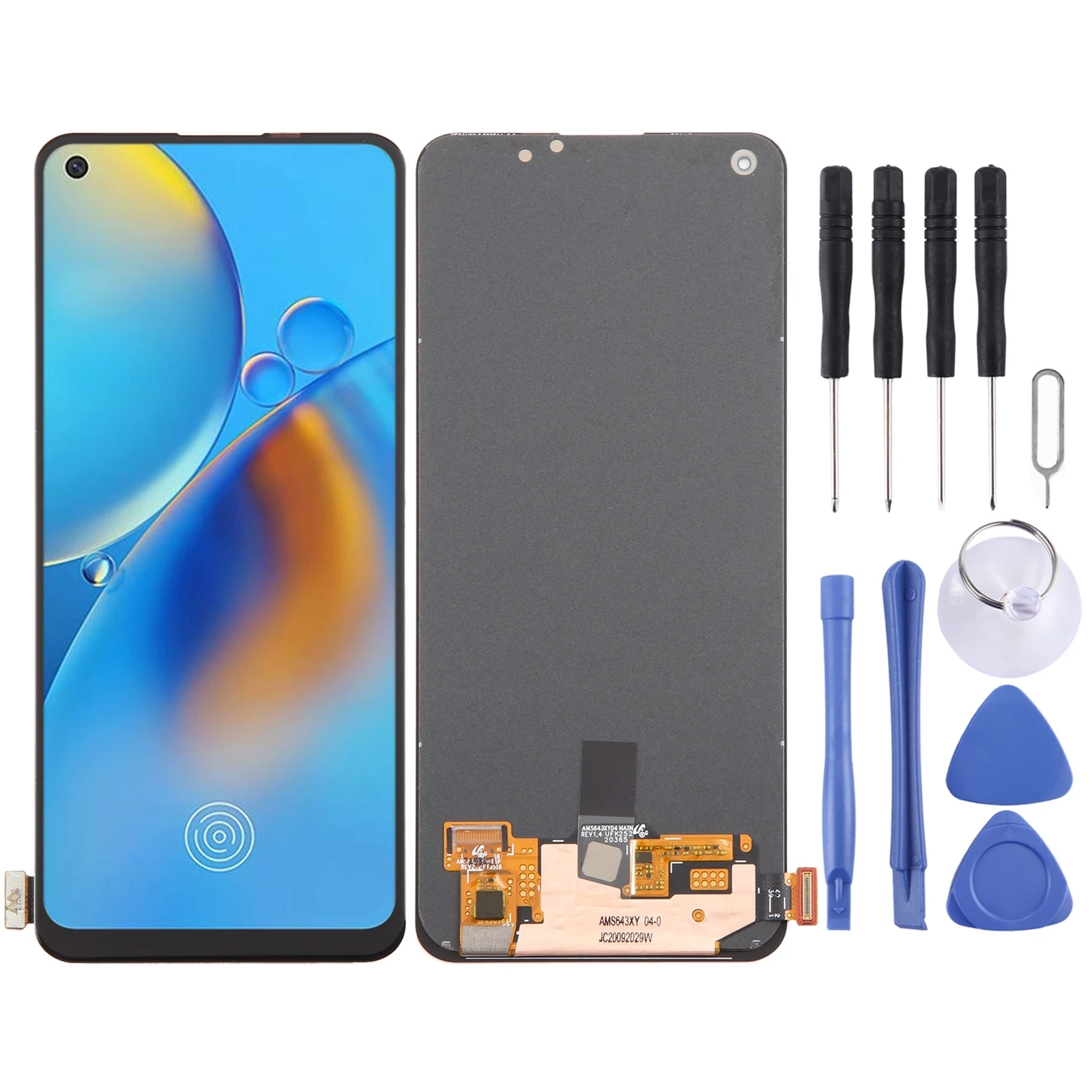 For OPPO F19 4G Original AMOLED LCD Screen with Digitizer Full Assembly Display Phone LCD Screen Repair Replacement Part