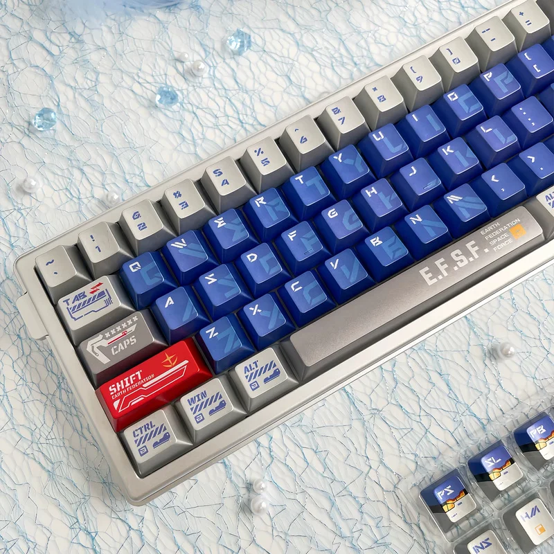 Mechanical Keyboard Keycaps Set,128 Keys Cherry Profile Custom PBT Key Caps,Mecha Style Fit MX 61/68/75/84/87/89/96/98/100/104