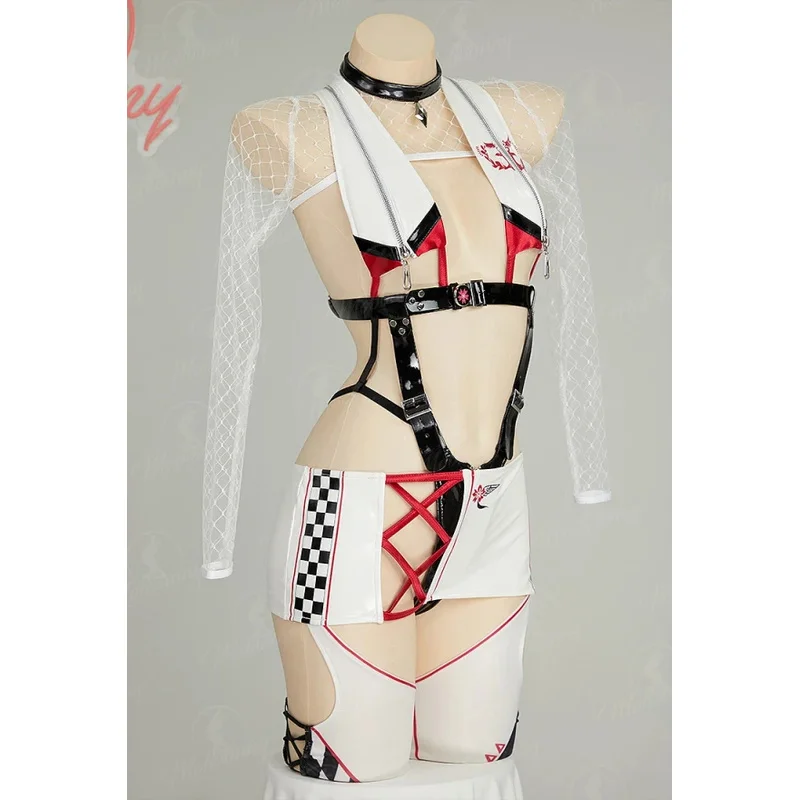 

MOBBUNNY X DISHWASHER1910 Racing Baby Owari Косплей Костюм Нижнее белье Комбинезон Комплект Боди с вырезом и юбка с сетчатым цилиндром