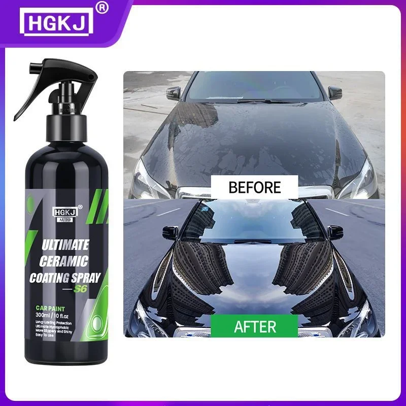 50/100 ml Keramische Coating Voor Autolak HGKJ S6 Crystal Wax Spray Nano Hydrofobe Vloeistof Polymeer Oleofobe Anti regen Auto Zorg