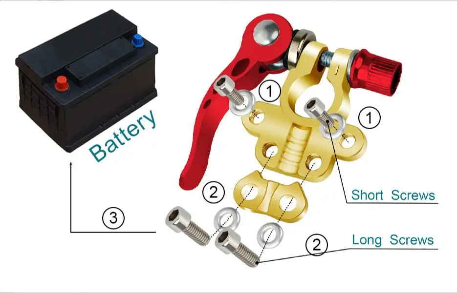 Pure copper car battery connector 1 drag 4 wiring clips, battery quick disconnect switch, pile head quick wiring