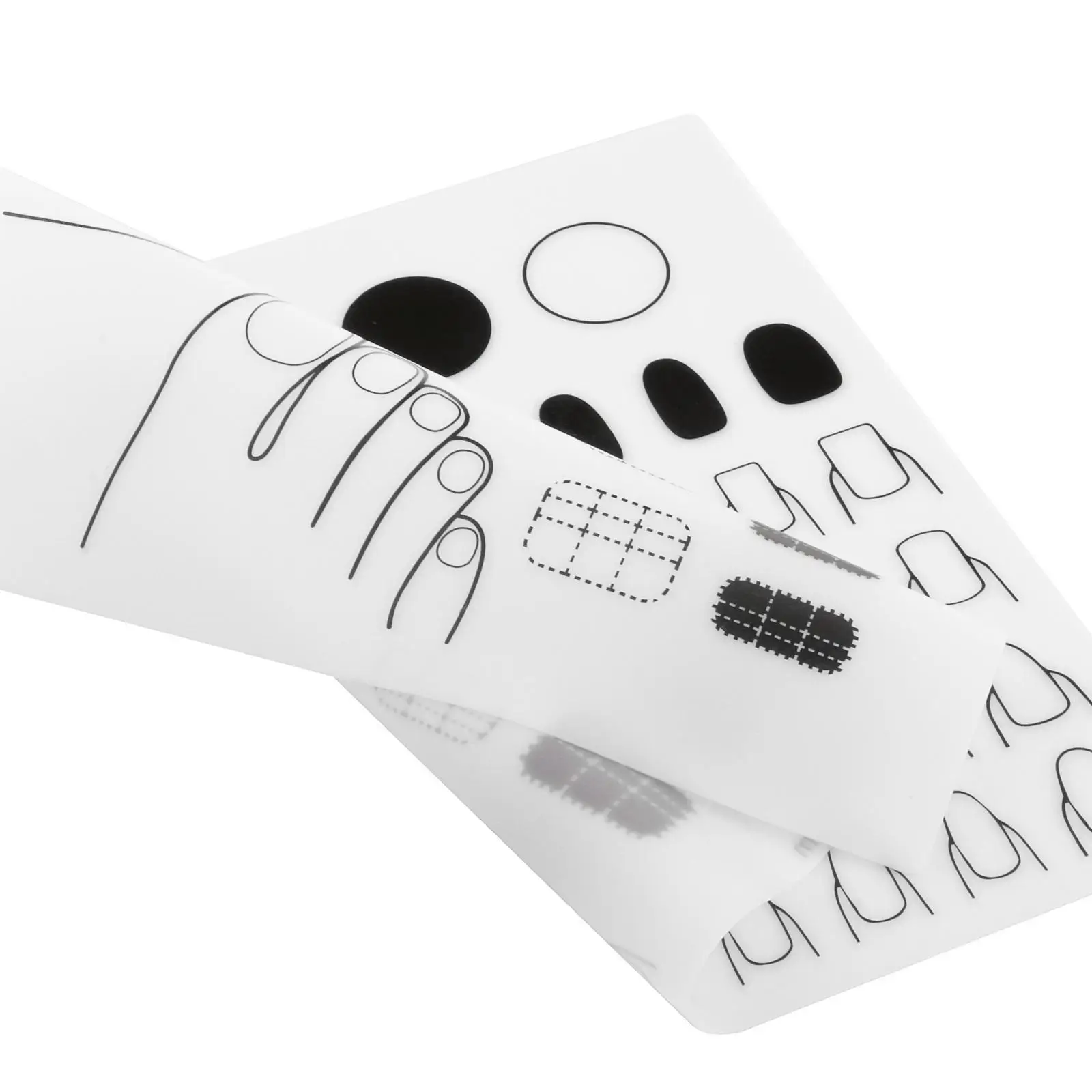 2 × حصيرة سيليكون قابلة للطي وقابلة للغسل، لوحة ممارسة الأظافر لختم الطوابع العكسية - أبيض