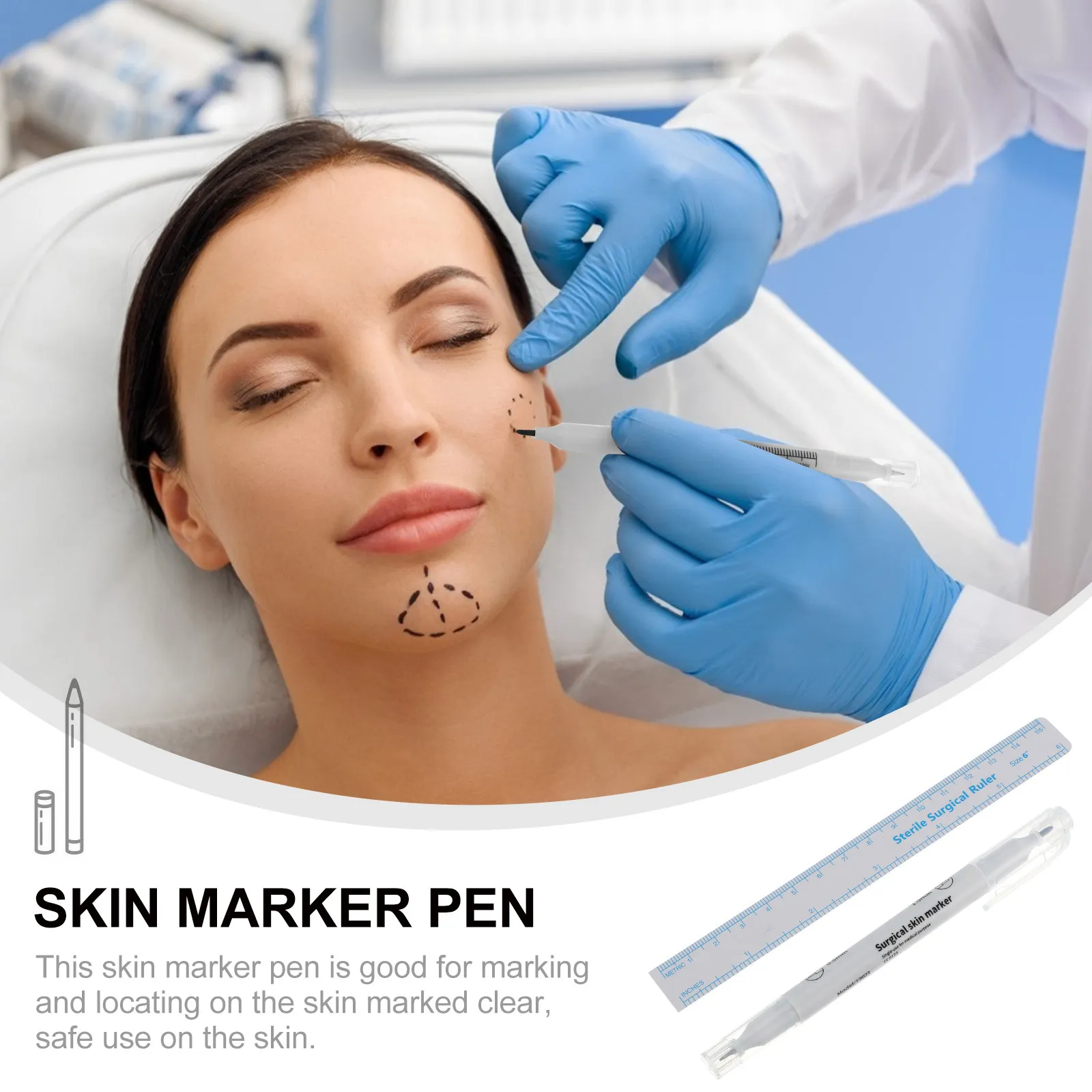 

Набор из 10 водостойких маркеров для кожи с двойным наконечником, для бровей, пластической хирургии, медицинского назначения, с ручкой из АБС-пластика, чернила