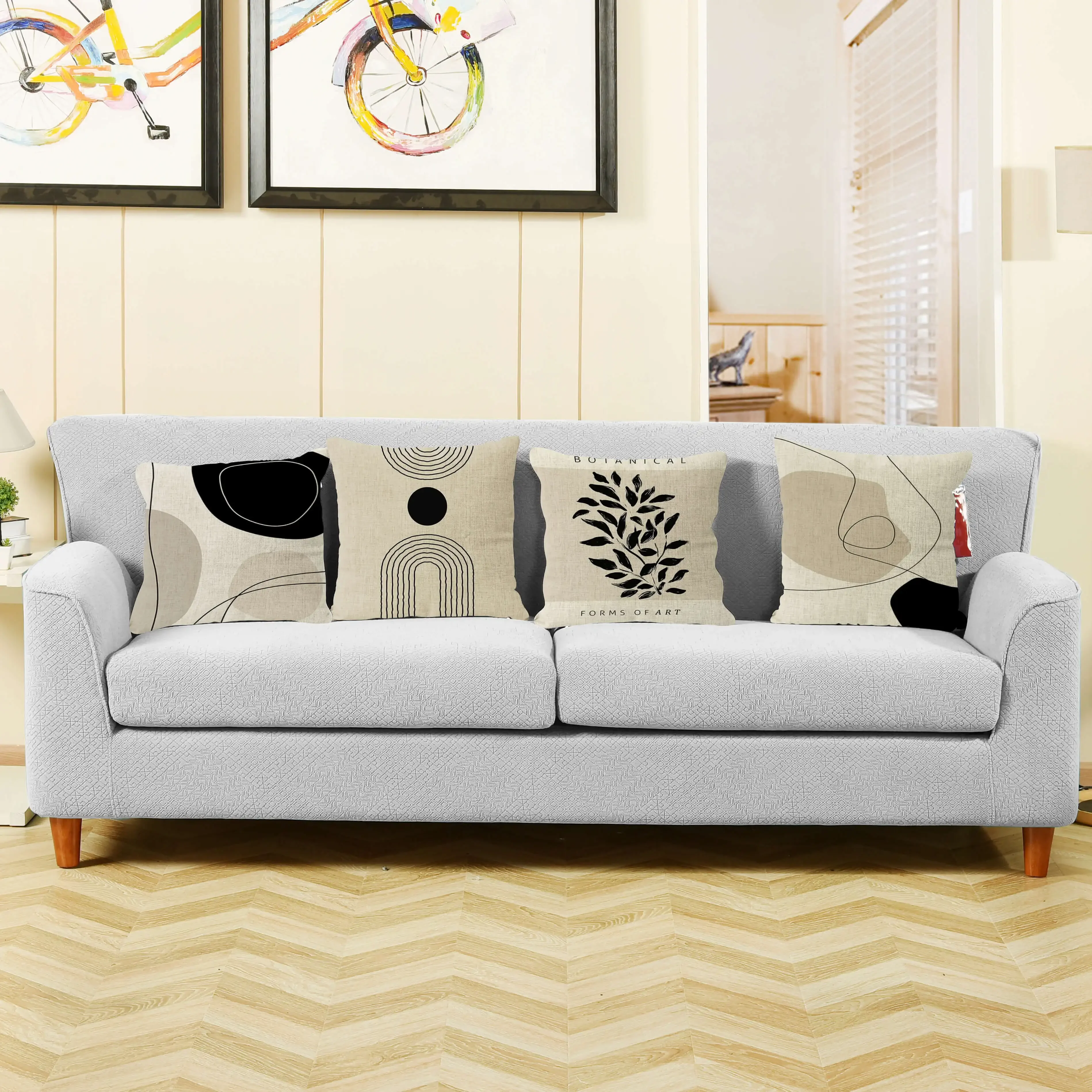 ديكور المنزل الأسود هندسية غطاء وسادة من الكتان بوهو بوهيميا رمي وسادة الفن وسادة الديكور أريكة المخدة 60x60