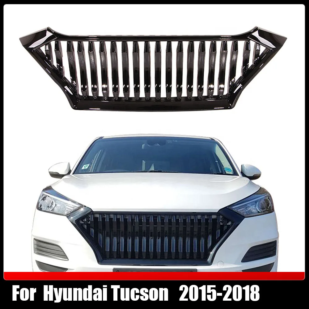 Car Bumper Grill Front Racing Grille ABS Chrome Mesh Grill Gloss Black Silver Grille High Quality For Hyundai Tucson 2019 2020