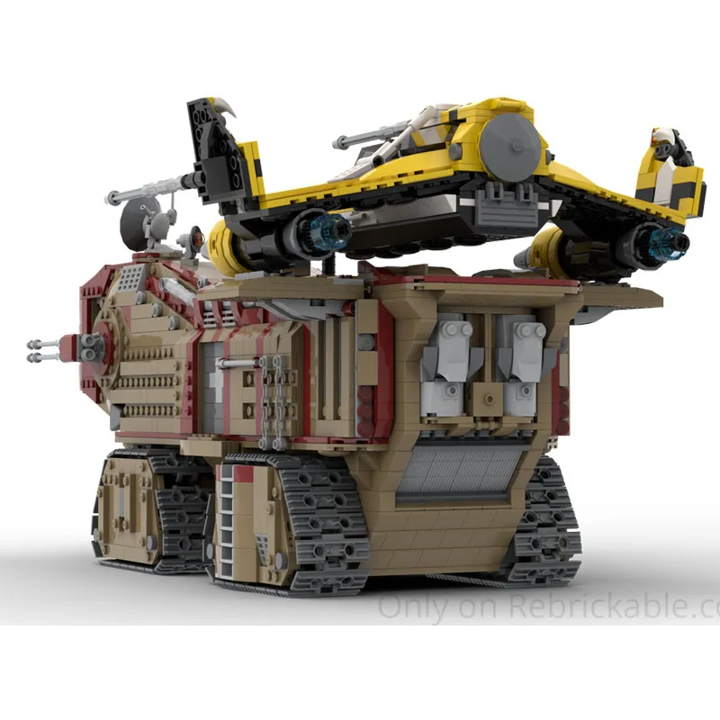 MOC-210537 Behemoth Sandcrawler Blok Bangunan Kendaraan Tempur Berlapis Baja Seri Perang Militer Hadiah Kreatif Edukatif