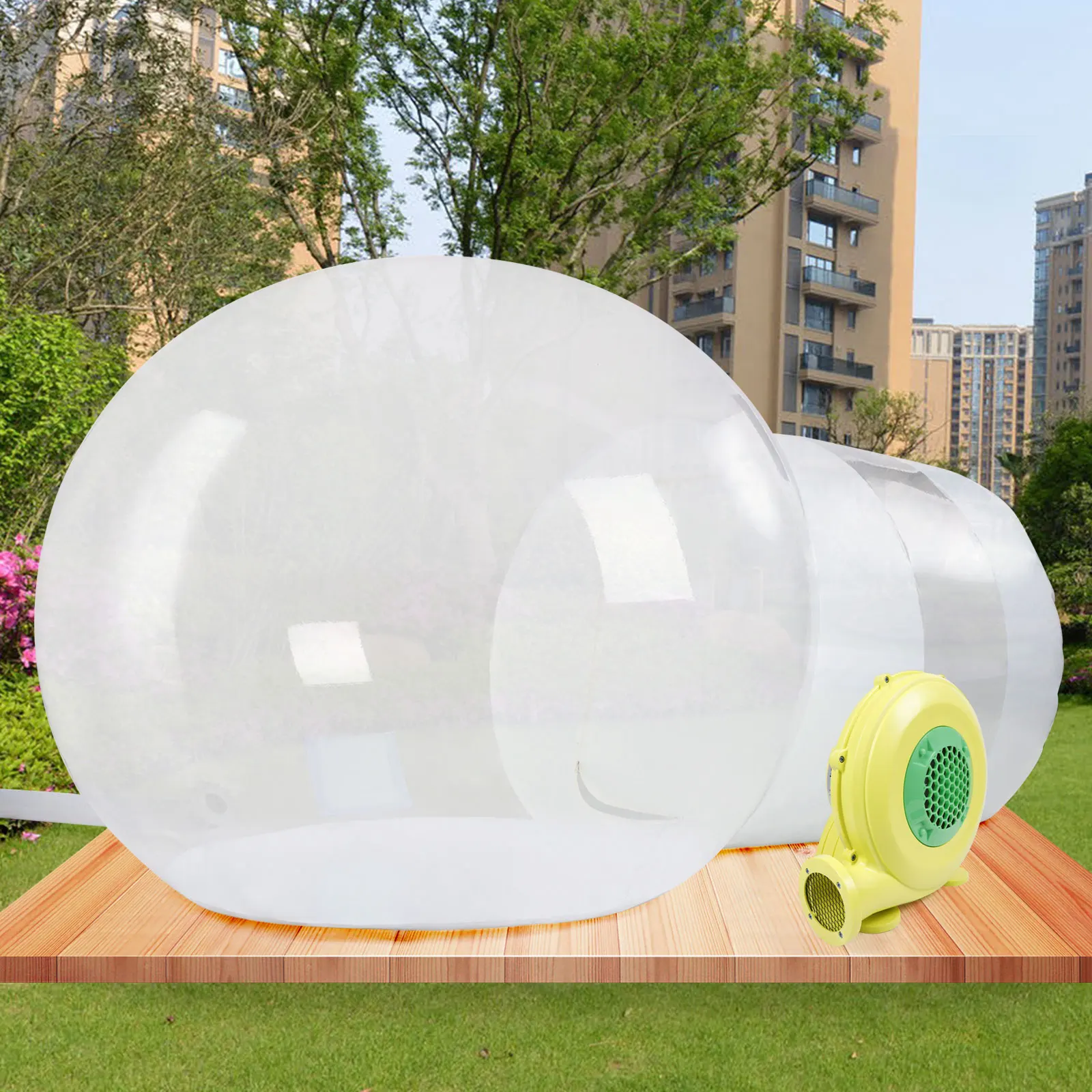 110V inflable Eco casa tienda casa cúpula de lujo Camping aire burbuja fiesta al aire libre