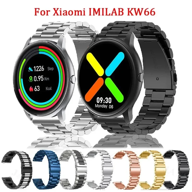 22mm Edelstahlarmband für IMILAB KW66 Smartwatch Armband Milanese Loop für YAMAY SW022 Metall klassisches Ersatzarmband