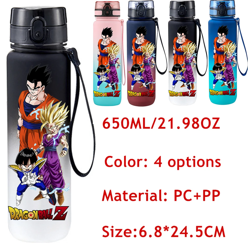 Anime Dragon Ball Saiyan Son Gohan 650ML Fashion Plastic PcLeak Proof Resistant Outdoor Portable Travel Sports Cup Water Cup