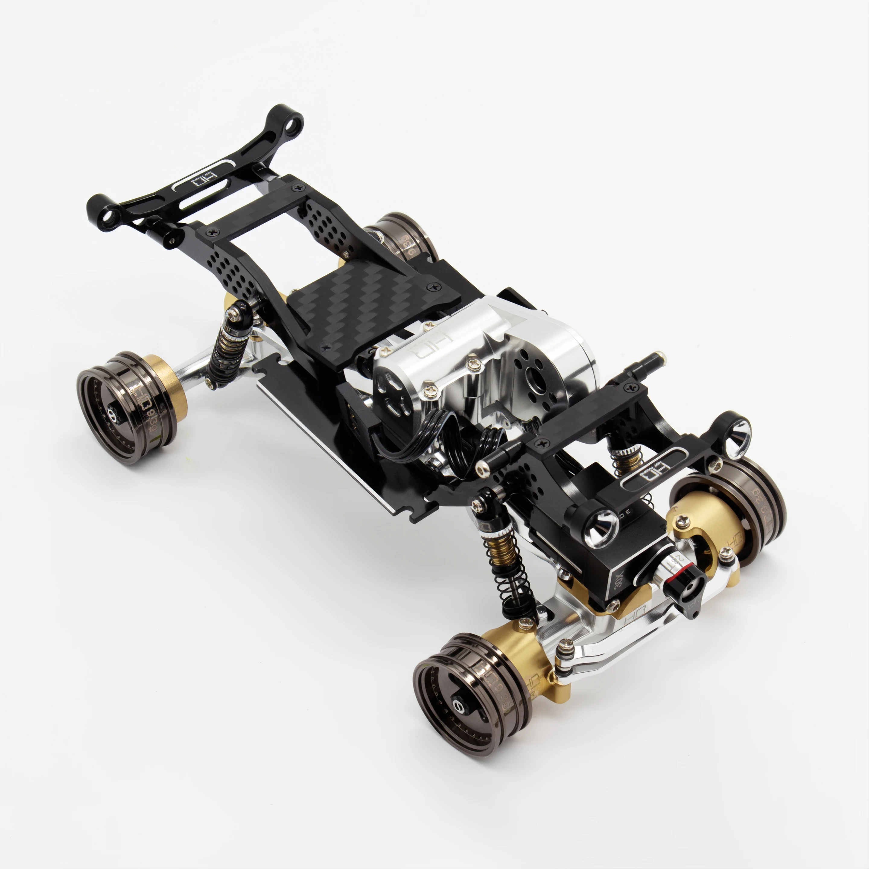 HR Hot Racing Axial SCX30 Full Metal Chassis Kit Pre-Assembled w/Servo for Wrangler/Bronco/K10