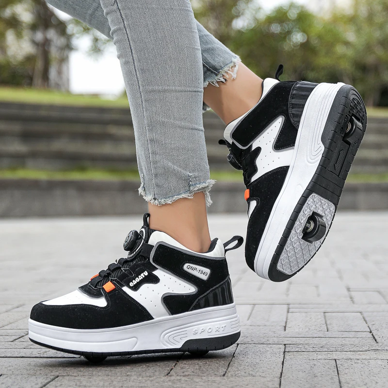 

2-Wheel Roller Sneakers for Girls: Invisible Light-Up Roller Skates, Kids' Sports Shoes with Hidden Wheels