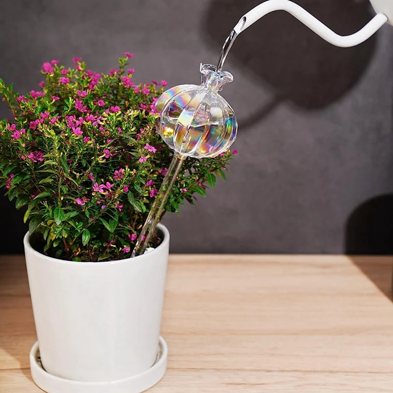 Clear Plant Watering Globes Glass Self Watering Device Set of 2 for Potted Plant Flowers Bonsai Garden Indoor Outdoor