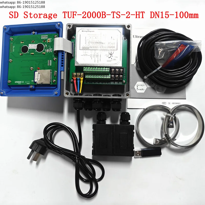 Original TUF-2000B DN15-6000mm TS-2 TM1- TL-1 Transducer Wall-Mounted Liquid Water Flow Meter Flowmeters RS485 Modbus