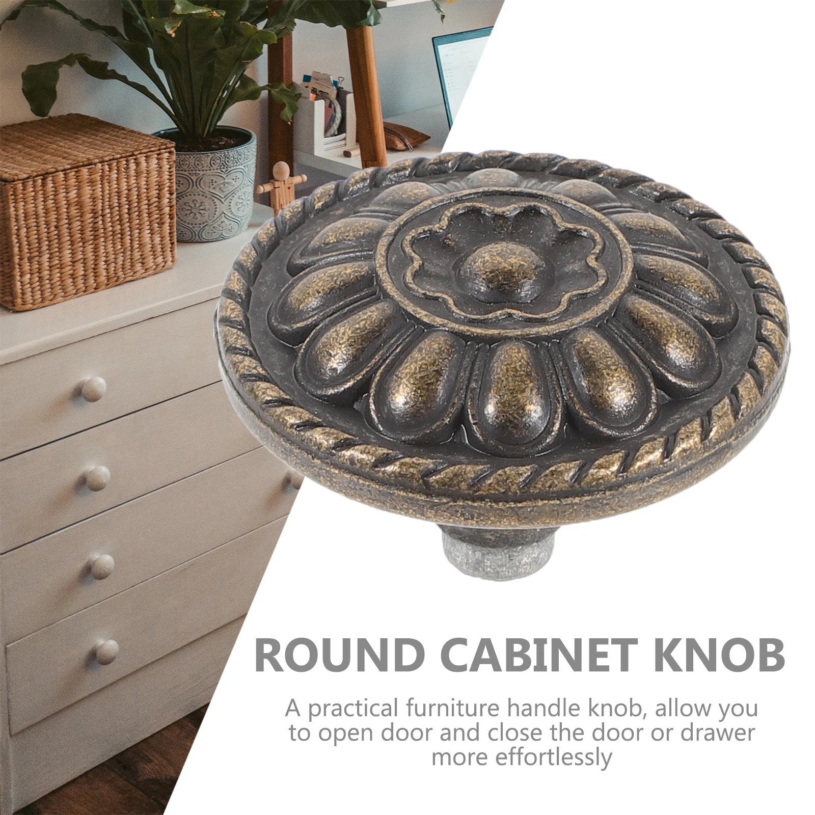 

Retro Handle Drawer Knobs Rounded Cabinet Handles Dresser Vintage Kitchen for Cupboards Farmhouse Decor