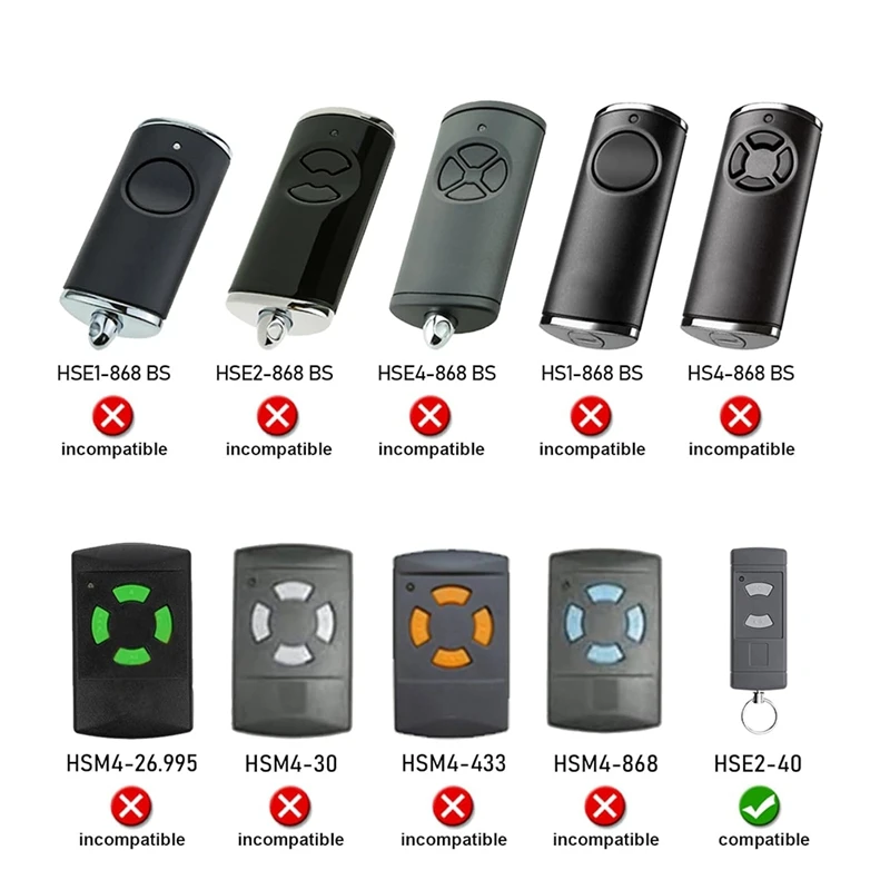 New-Garage Door Handheld Transmitter For Hormann HSE2 HSM4 HSM2 HSE4 HS2 HS4, 40.685 Mhz Garage Remote Control Handset