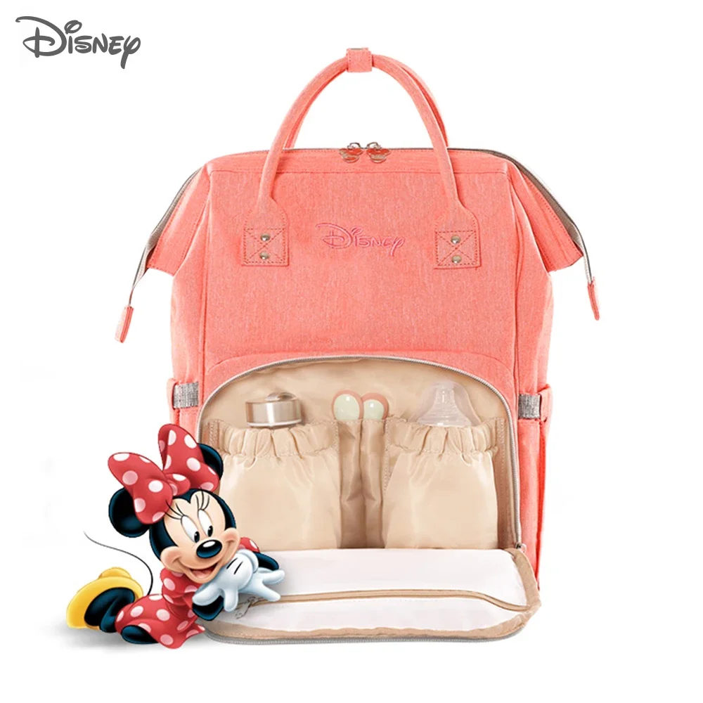 Disney Baby Diaper Backpack Moms Baby Nursing Bag Mother Maternity Nappy Changing Bag Travel Stroller USB Heating Mickey Series