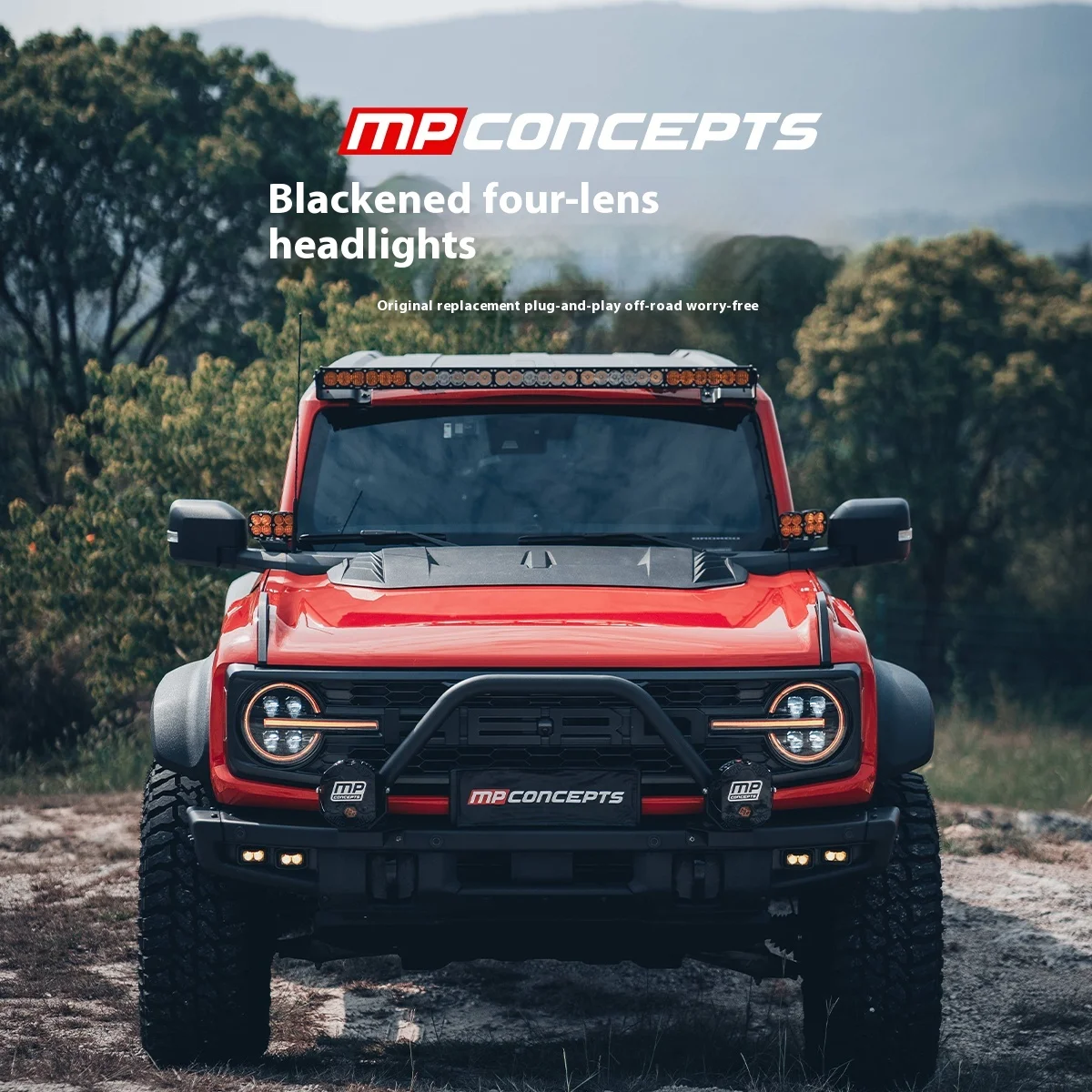 

For ford Bronco Liema MP Four-Eye LED Integrated Headlights Low High Configuration First Batch Robot Assembly Four-Lens Design