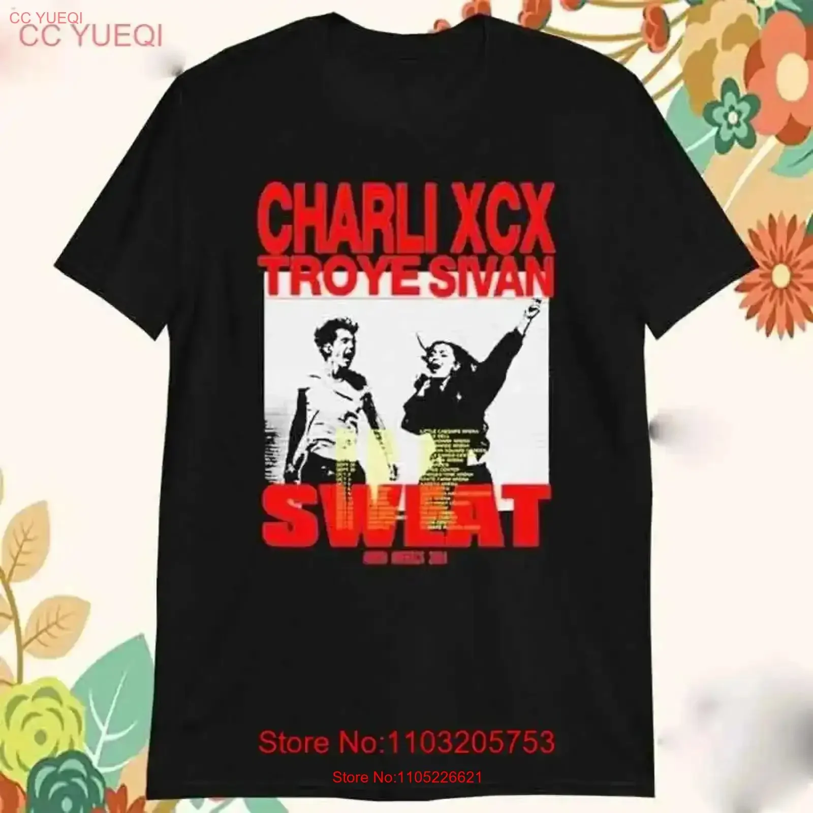 Sweat North America 2024 Tour T Shirt Charli Xcx And Troye Sivan vintage Washed Breathable streetwear Stylish homme fashion