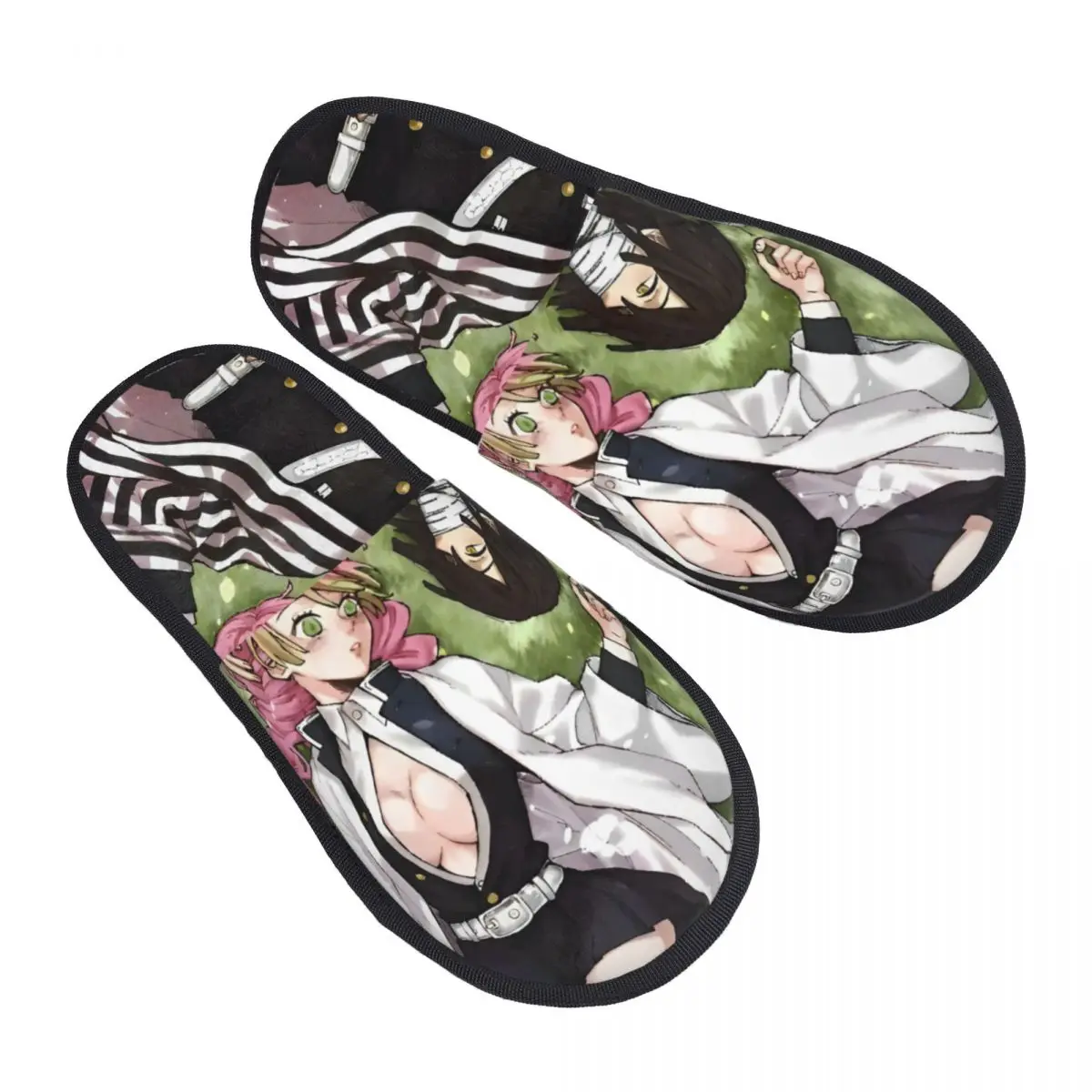 Anime Demon Slayer Manga House Slippers Anti-skid Obanai Iguro Mitsuri Cozy Memory Foam Slides Living Room