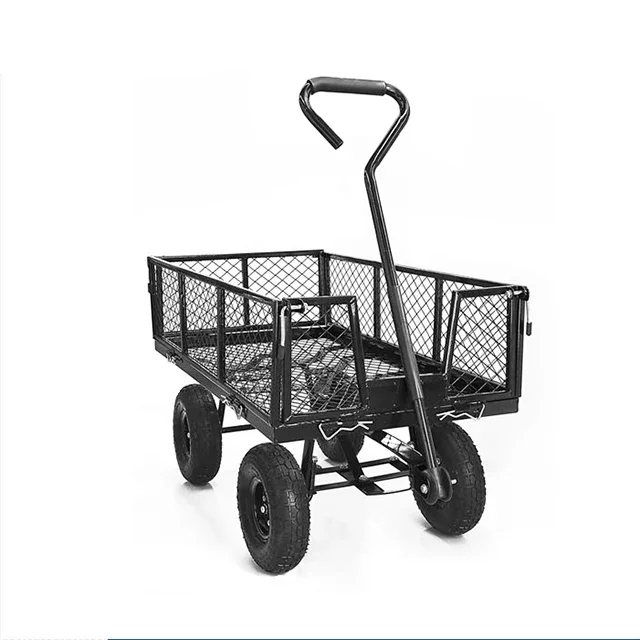 

Four Wheeled Wire Mesh Truck, Large Box Truck, Garden Handcart, Household Construction Site Trailer, High Load-bearing Capacity