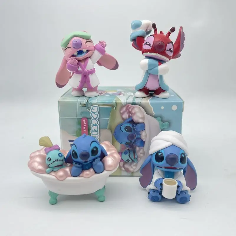 Stitch Nighttime Bath Relax Time Series Blind Box Kawaii Action Figure Room Decoration Cartoon Toy Model Surprise Souvenir Gift - view 5
