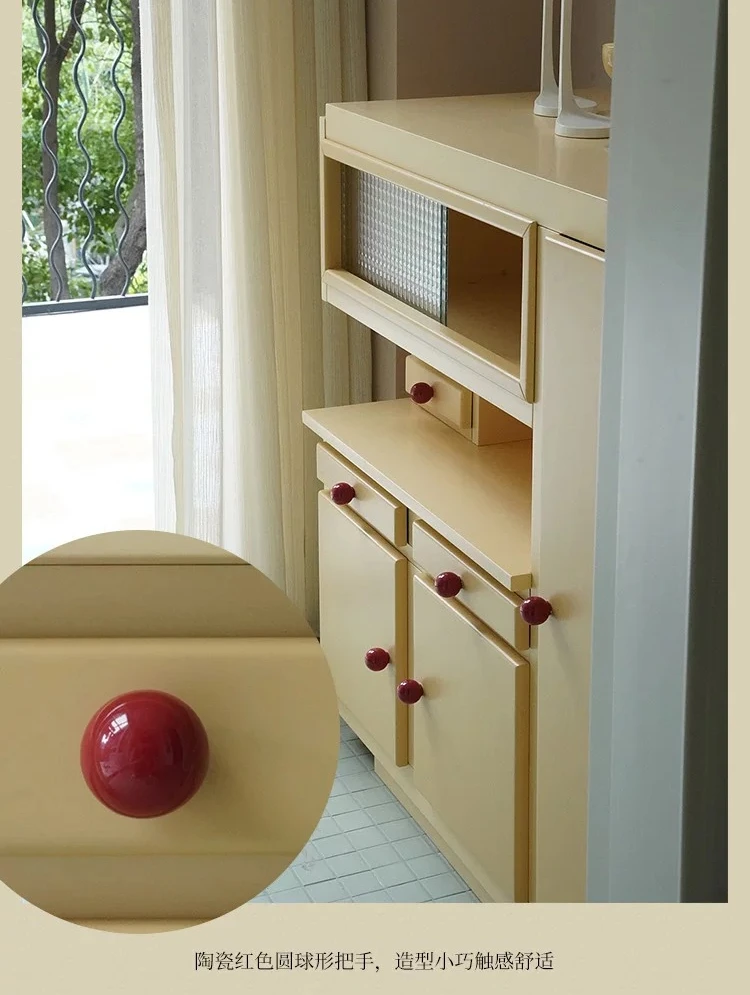 Medieval cabinet dining side cabinet color contrasting retro storage