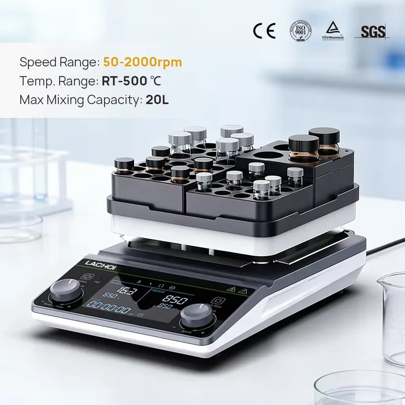 950W Digital Hot Plate Magnetic Stirrer with RS232 Interface 6 Stage Program Heating Mixer for Pharmaceutical R&D Laboratory