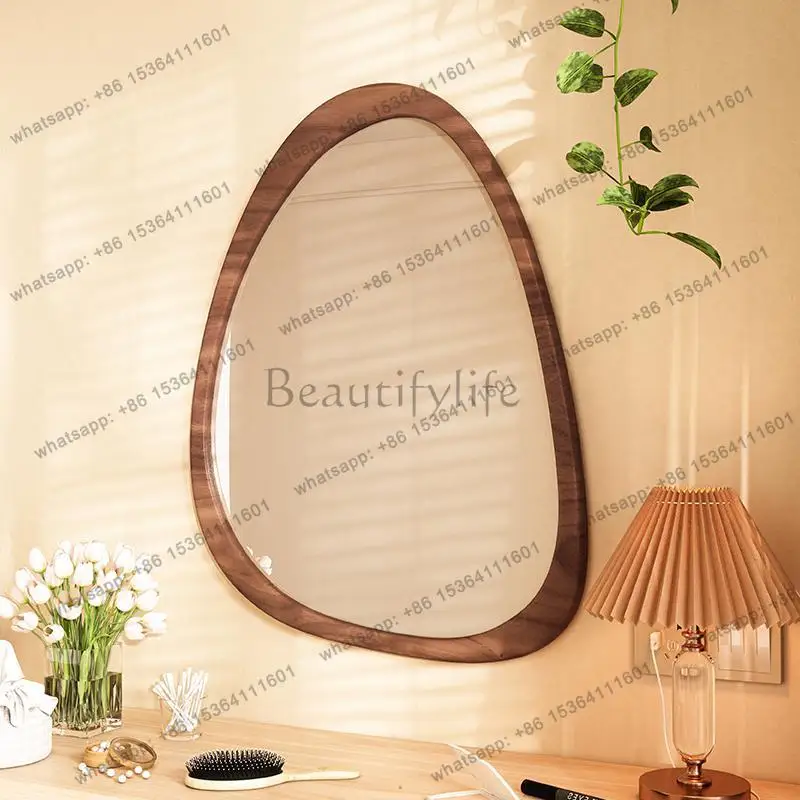 Hot Selling Products Irregular Wall Mirror Living Room Decoration Modern Girls Mirror Funky Wooden Asymmetrical Bathroom Espelho