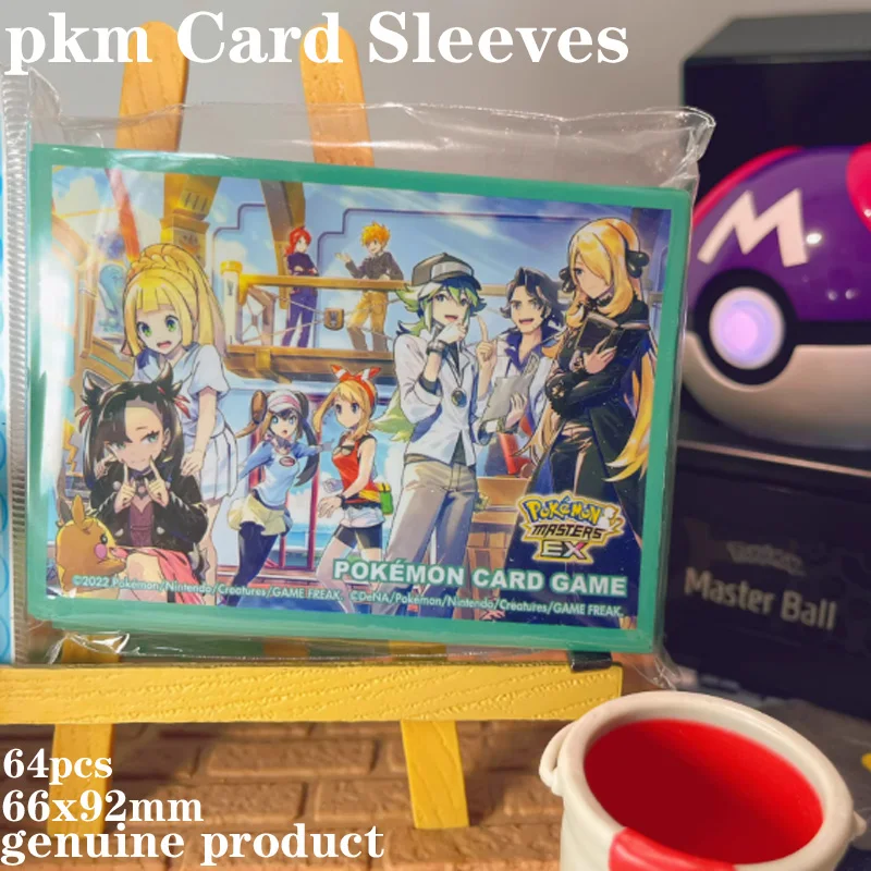 

Pkm TCG Card Sleeves 64pcs Official Japanese Edition 66x92mm TRAINERS Salon Masters Ex Card Protectors Anime Collectible Gift