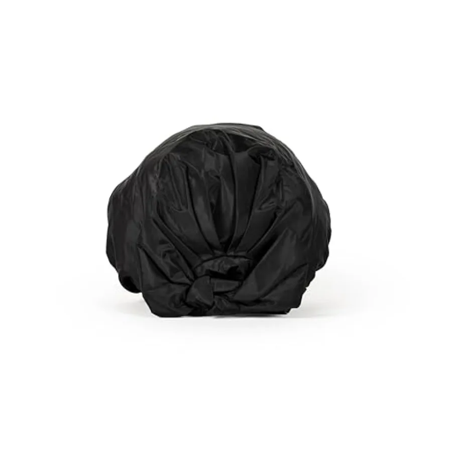 

Шапочка для душа Glam Guard для защиты волос, черная, водонепроницаемая, из нейлона, с эластичной лентой, защита от протекания, для ежедневного использования и путешествий