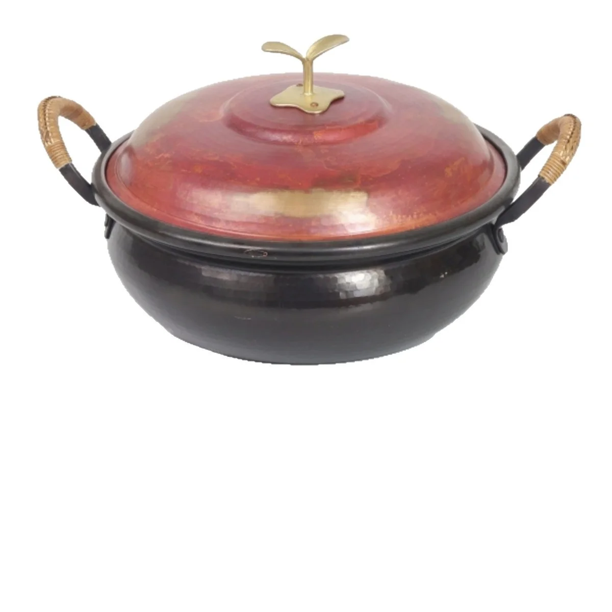 Artisanal Large Copper Pot with  Handle, Anti-Scald Design for Modern Kitchen, Soup & Stew Cooking Pot