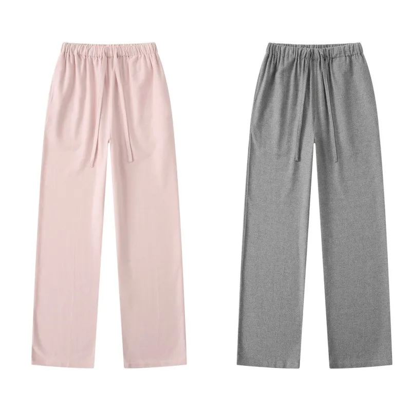 

Весенне-осенние мужские и женские штаны для сна из 100% хлопка, женские ночные брюки для пар, повседневные простые пижамные штаны, домашние брюки больших размеров