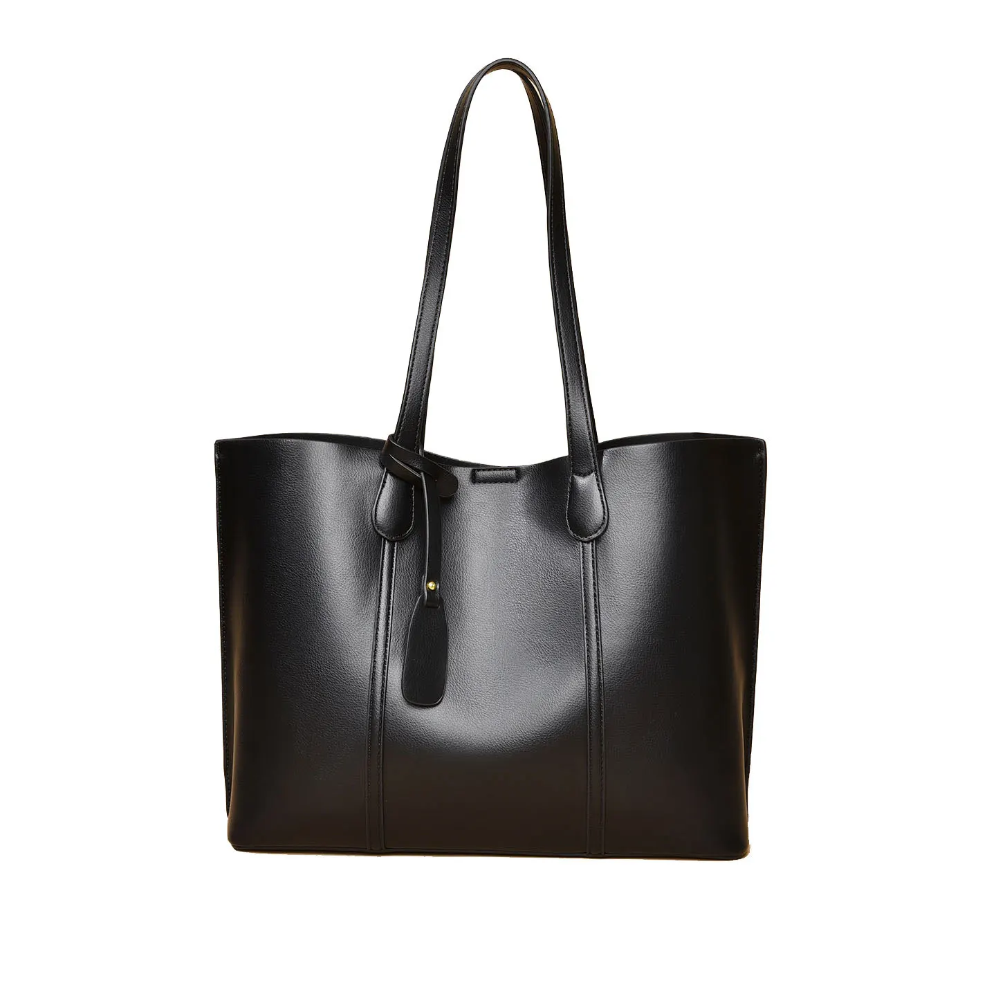 Large Capacity Leather Tote Bag Women Minimal Knot Shoulder Handbag A4 Office Work Purse 3 Colors