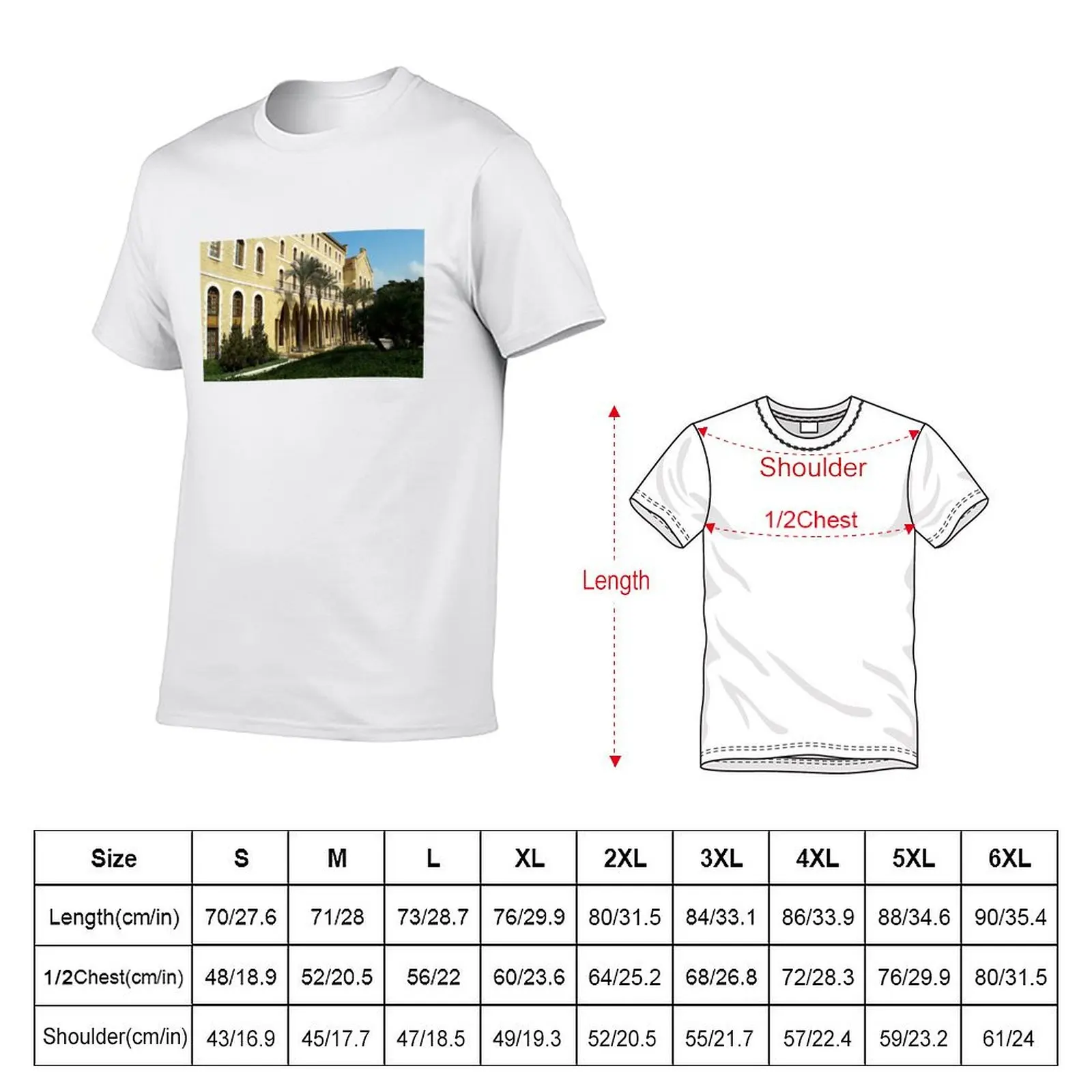 American University, Beirut T-Shirt Basic Solid Color Short Sleeve T-Shirt