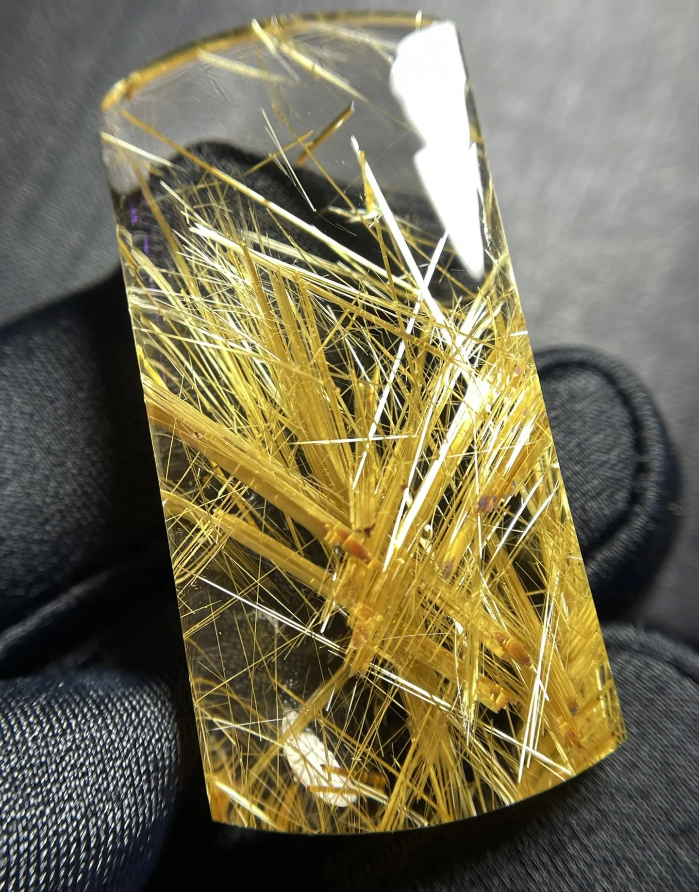 Natural Gold Rutilated Quartz Pendant Rectangle Rutilated Quartz Jewelry 41.2*20*10mm Flower Sun Men Women Brazil AAAAAAA